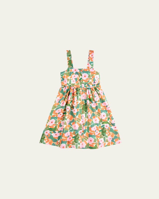 Girl's Embroidered Floral-Print Dress, Size 2-13